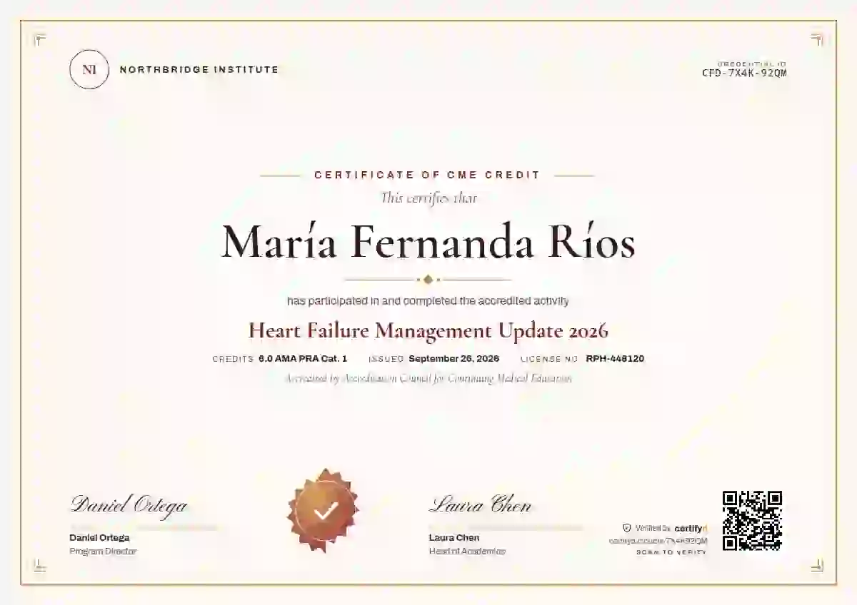 Classic Seal Burgundy healthcare and cme certificate template