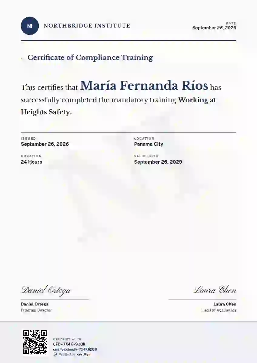 Constancia Letter compliance and safety certificate template