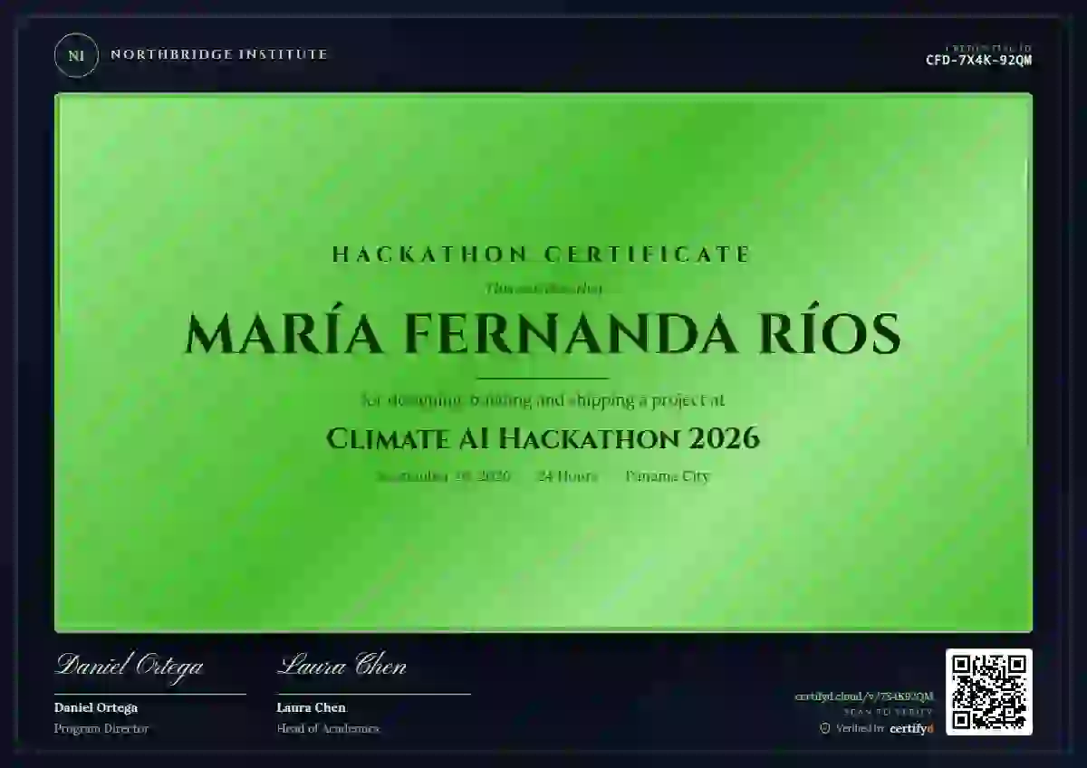 Award Plaque Soft Fern hackathon certificate template
