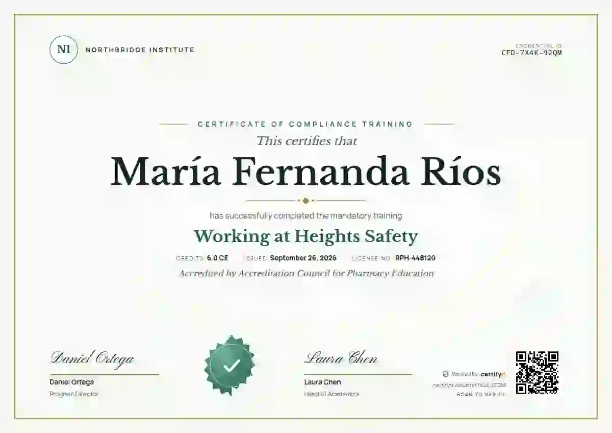 Classic Seal Emerald compliance and safety certificate template