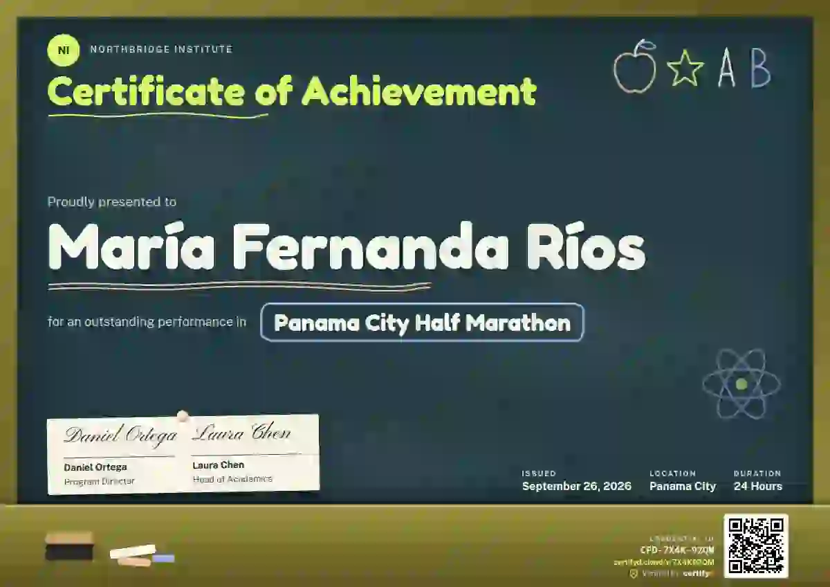 Chalkboard Lime sports certificate template