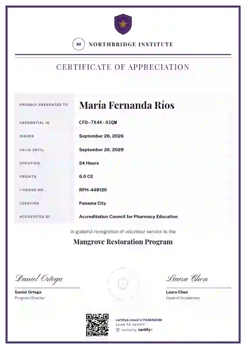 Civic Ledger Amethyst volunteer appreciation certificate template