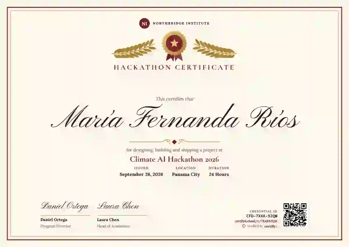 Diploma de Honor Ruby hackathon certificate template