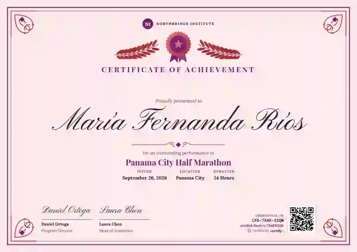 Plantilla de certificado Diploma de Honor Fuchsia de deportes