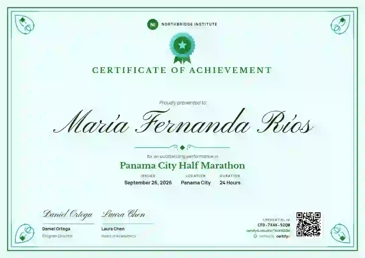 Diploma de Honor Meadow sports certificate template