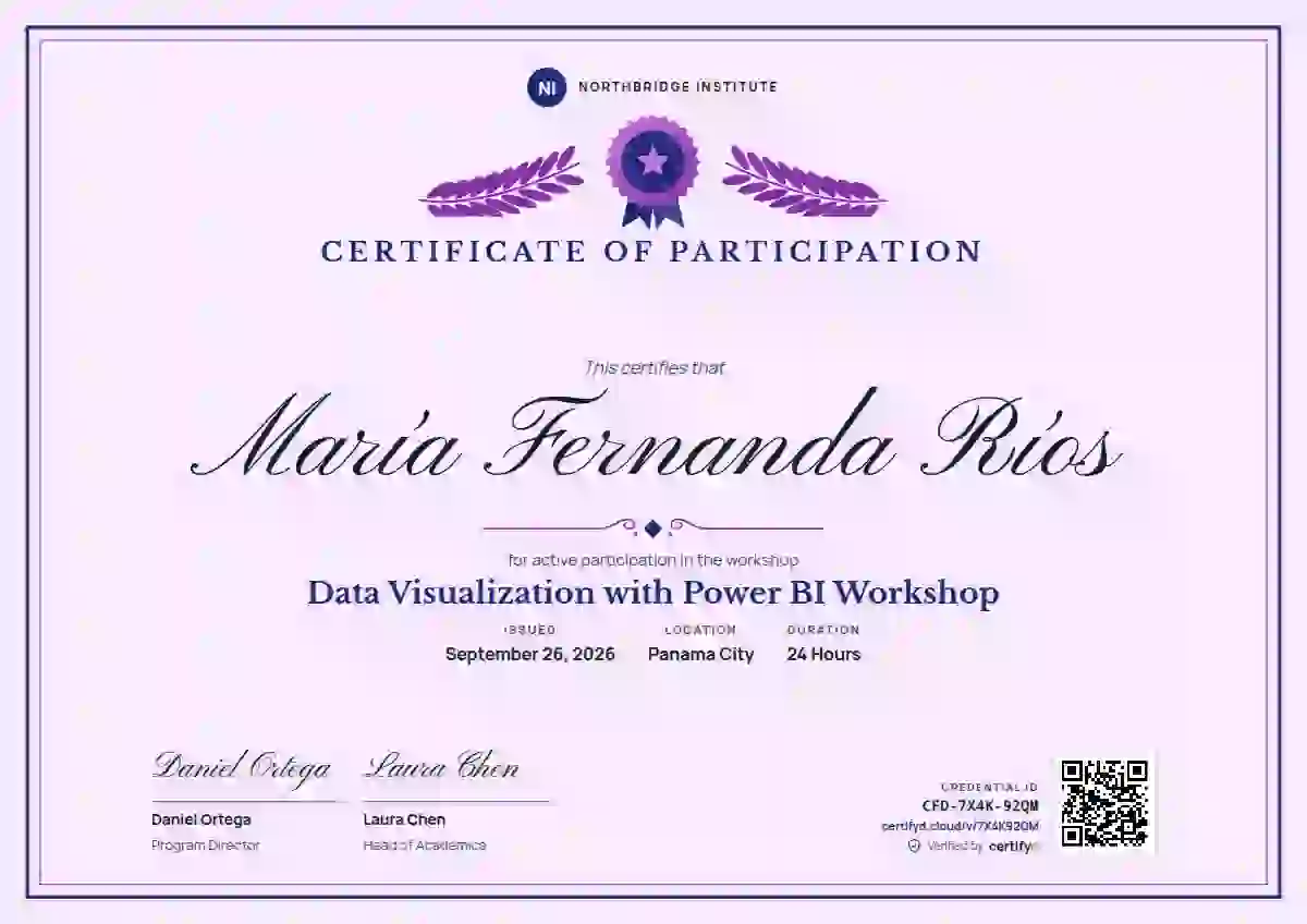 Diploma de Honor Ultramarine webinar and workshop certificate template