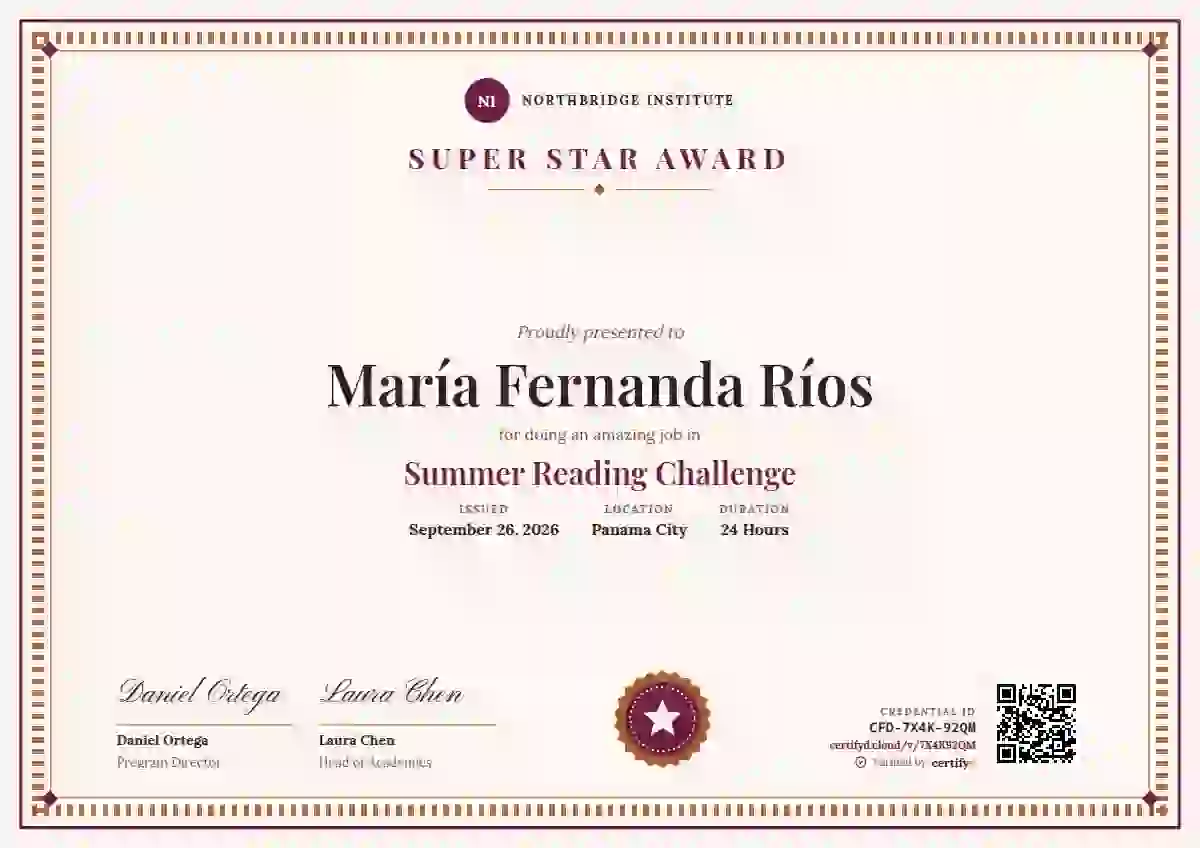 Plantilla de certificado Double Frame Diploma Raspberry de escuela y niños