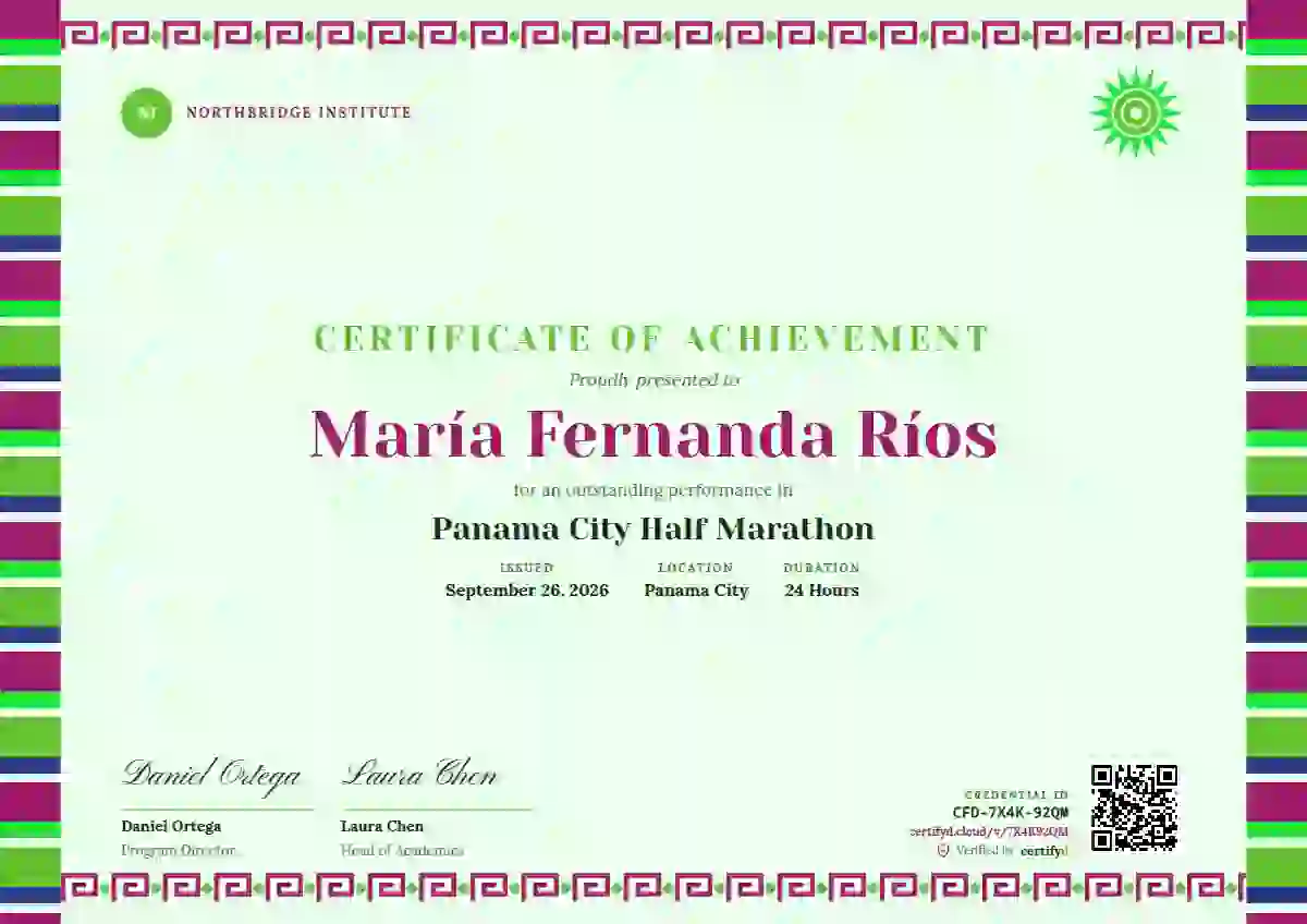Greca Folk Raspberry sports certificate template