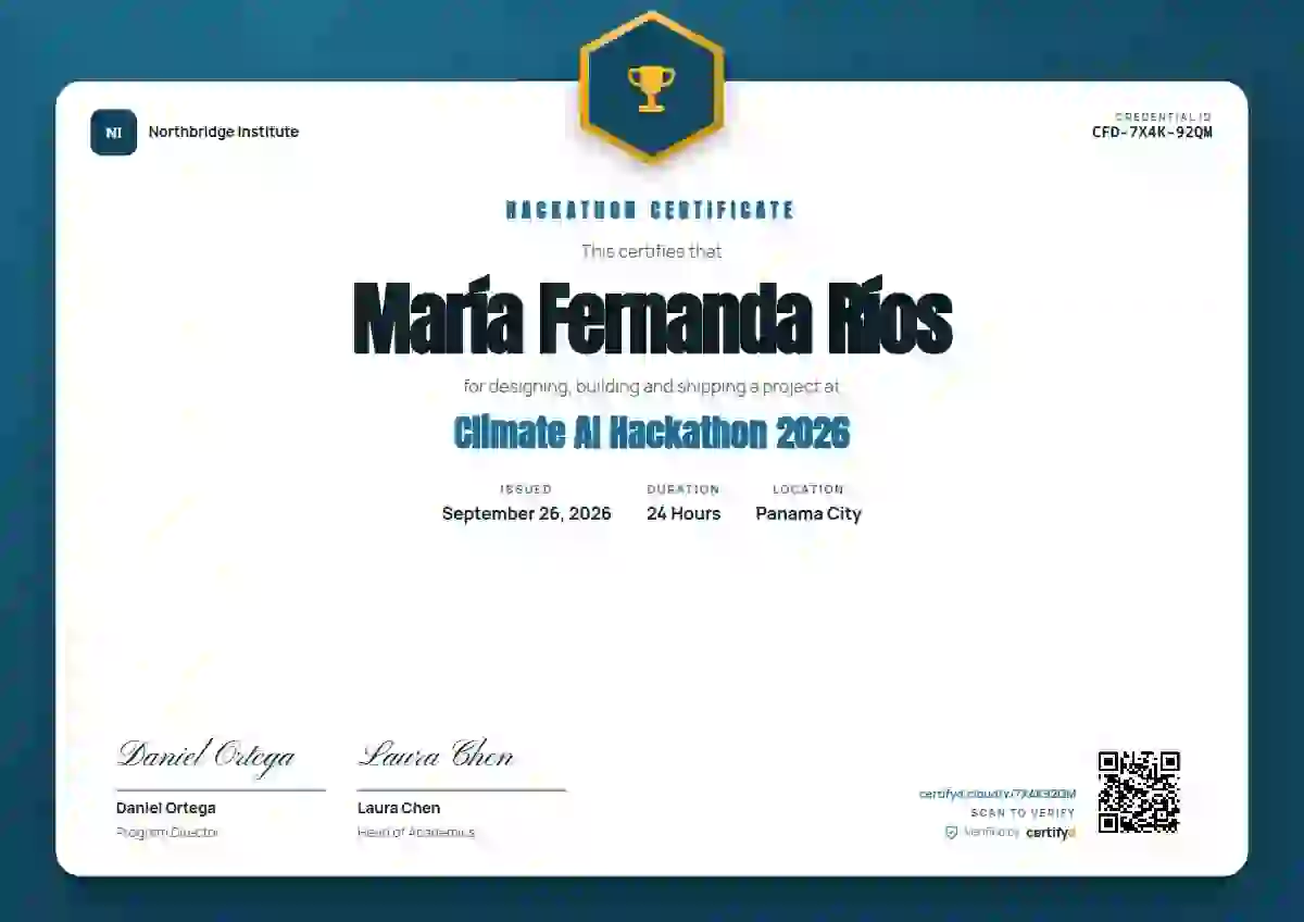 Icon Badge Cerulean hackathon certificate template