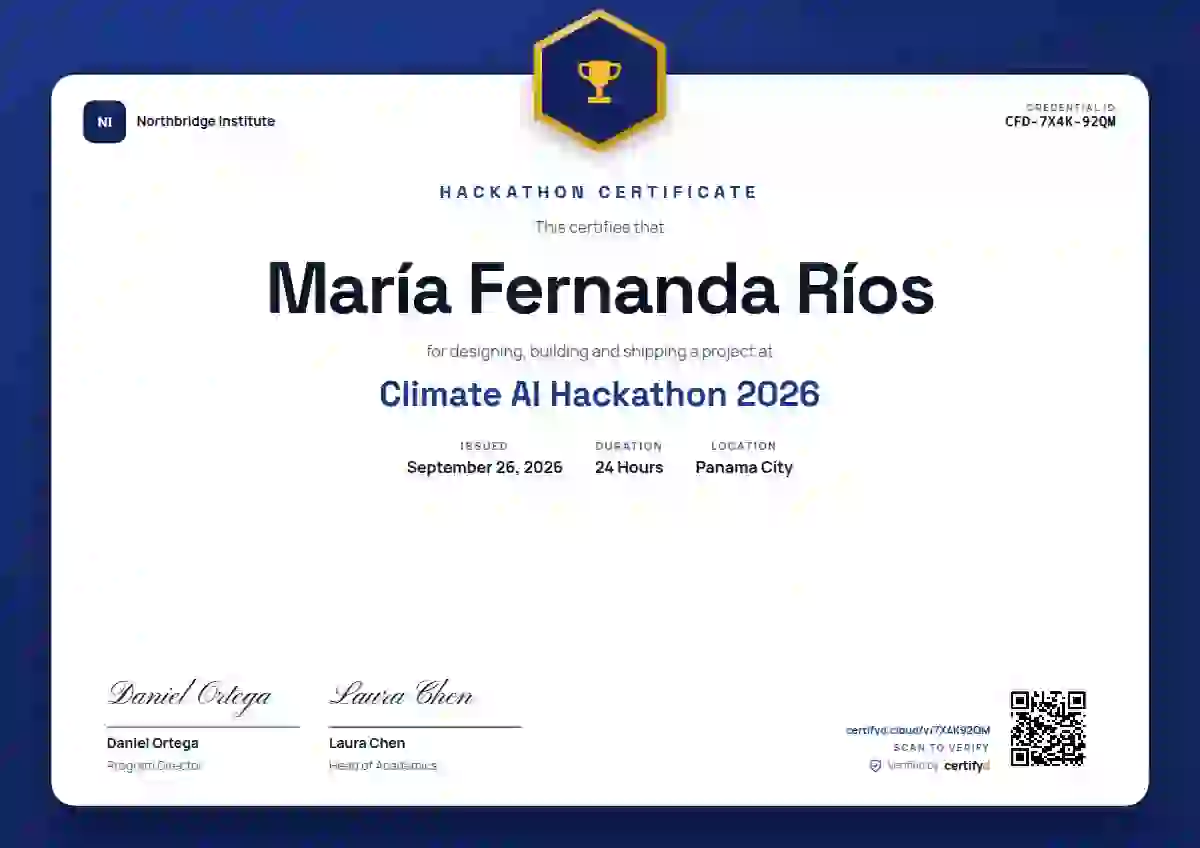 Icon Badge Sapphire hackathon certificate template