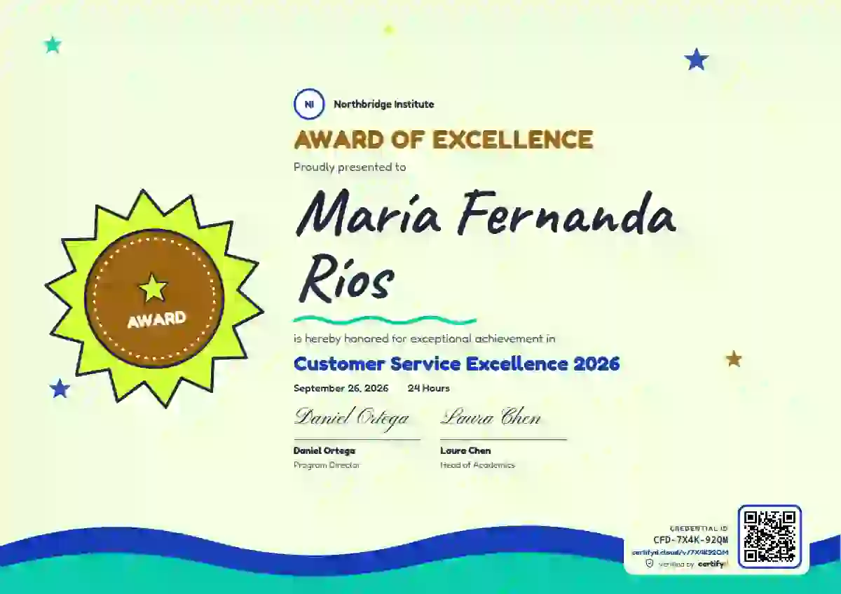 Kids Achievement Amber awards and achievement certificate template