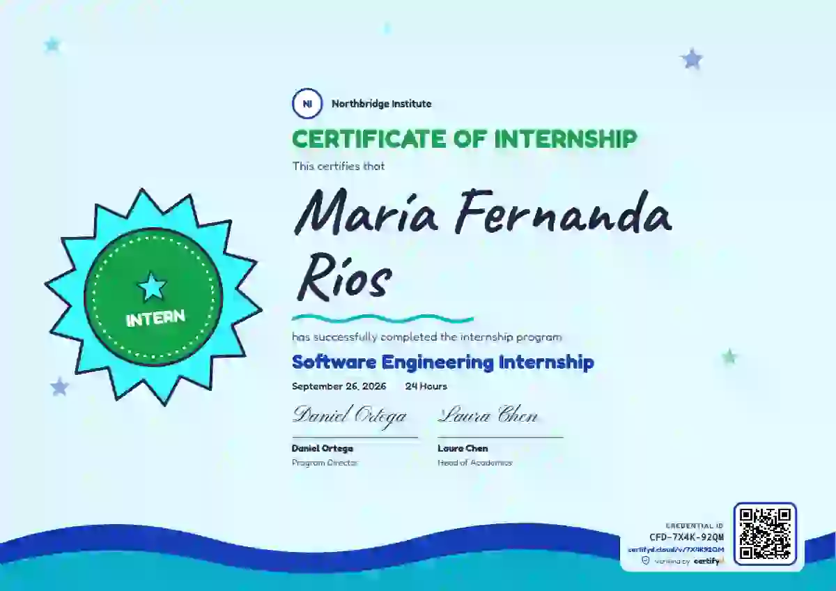 Plantilla de certificado Kids Achievement Jade de pasantía