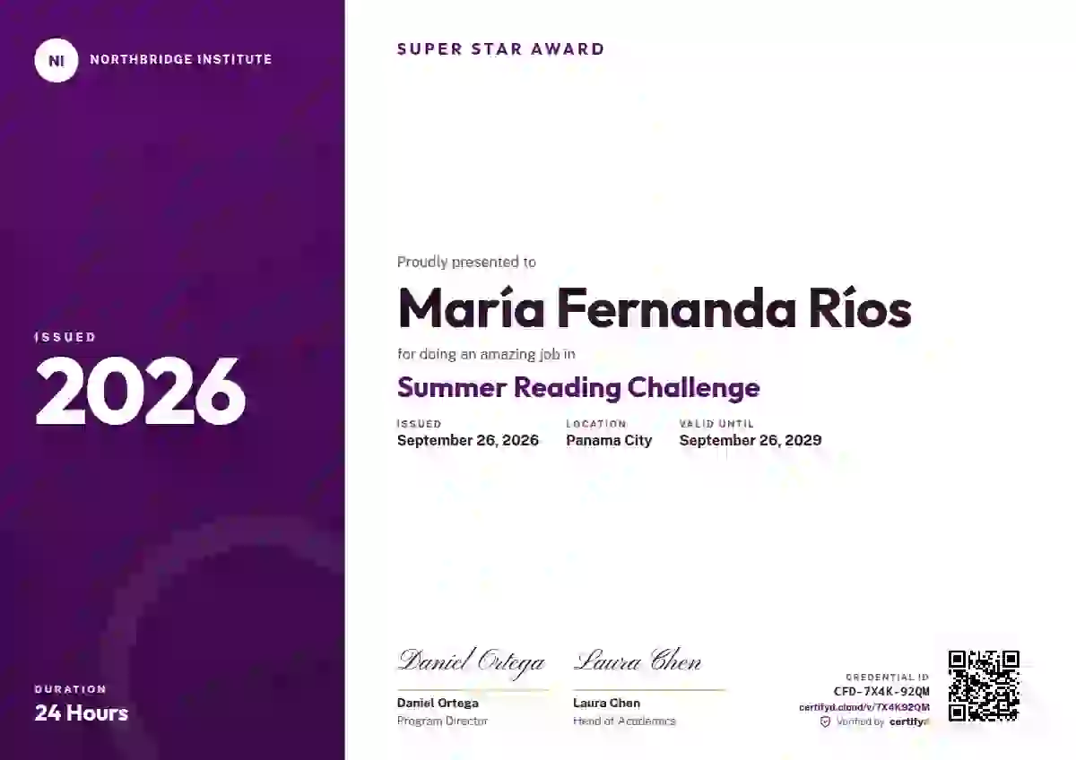 Plantilla de certificado Level Ladder Orchid de escuela y niños