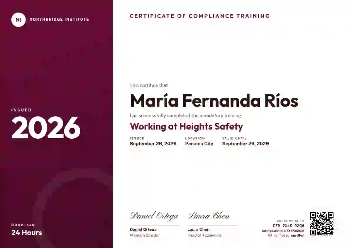 Plantilla de certificado Level Ladder Raspberry de cumplimiento y seguridad