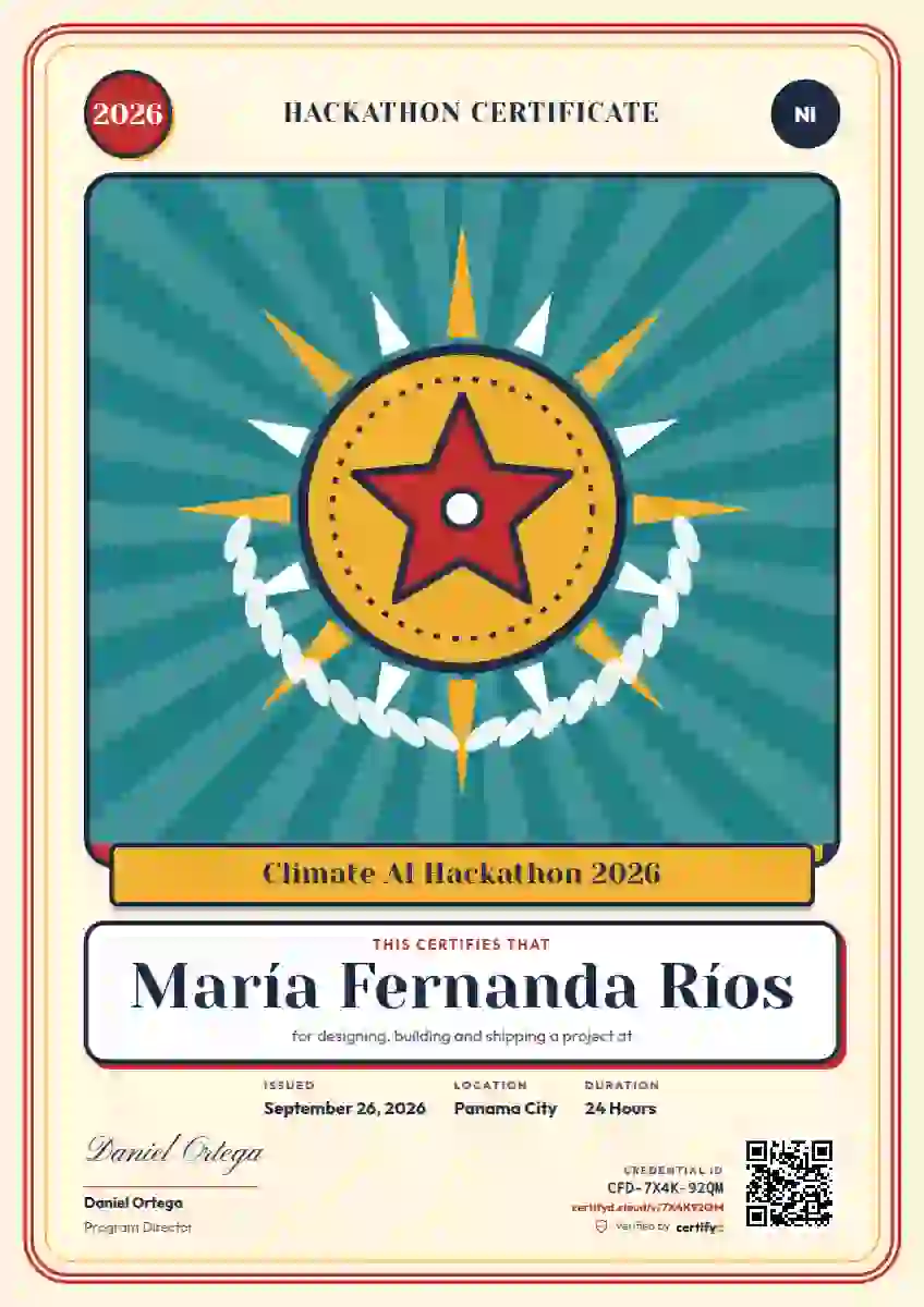 Plantilla de certificado Loteria Card Scarlet de hackatón