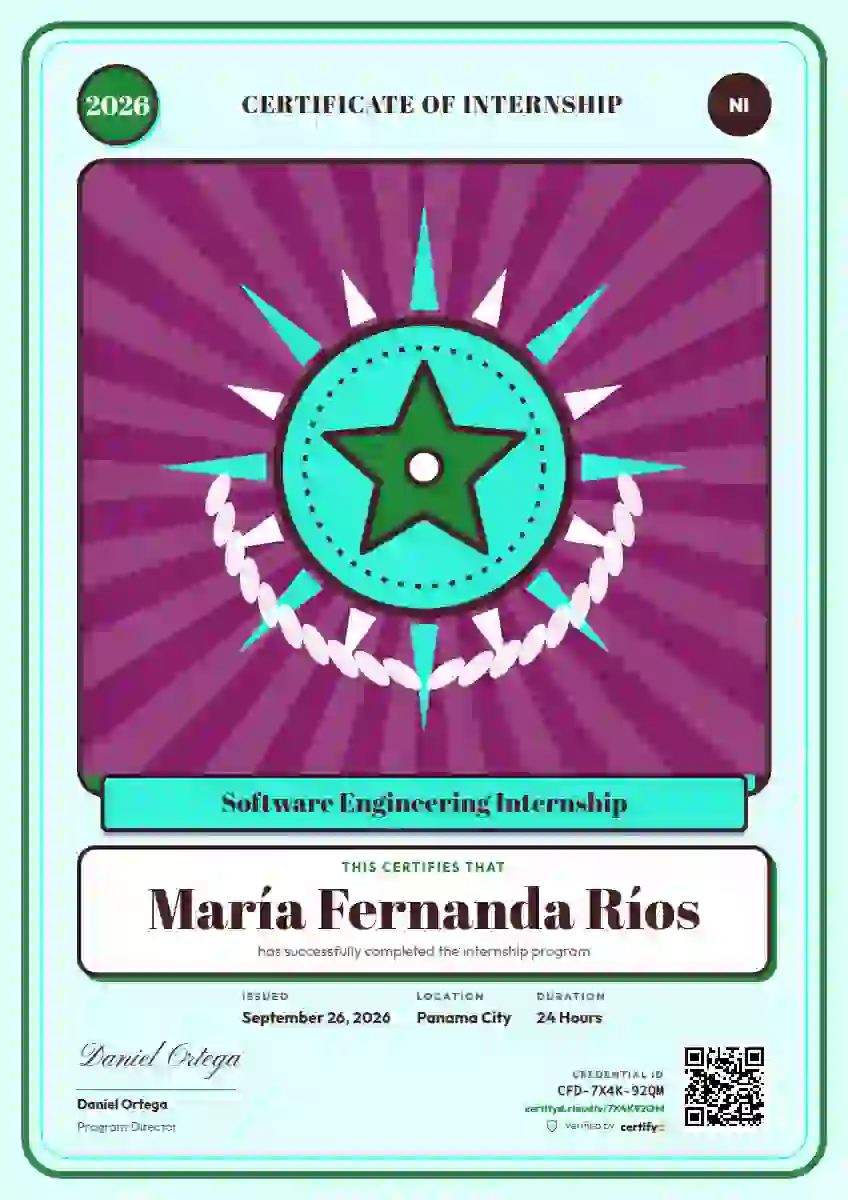 Plantilla de certificado Loteria Card Meadow de pasantía