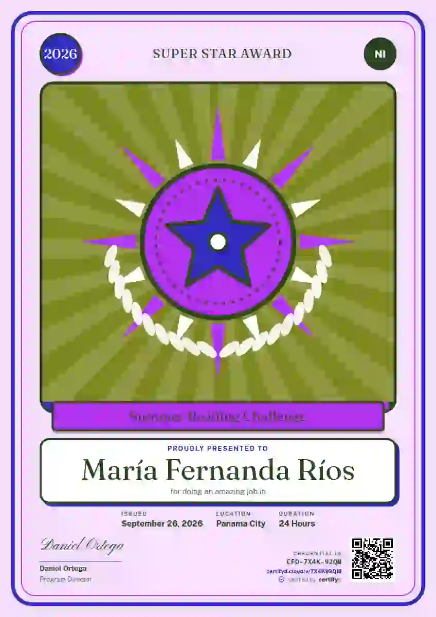 Loteria Card Ultramarine school and kids certificate template