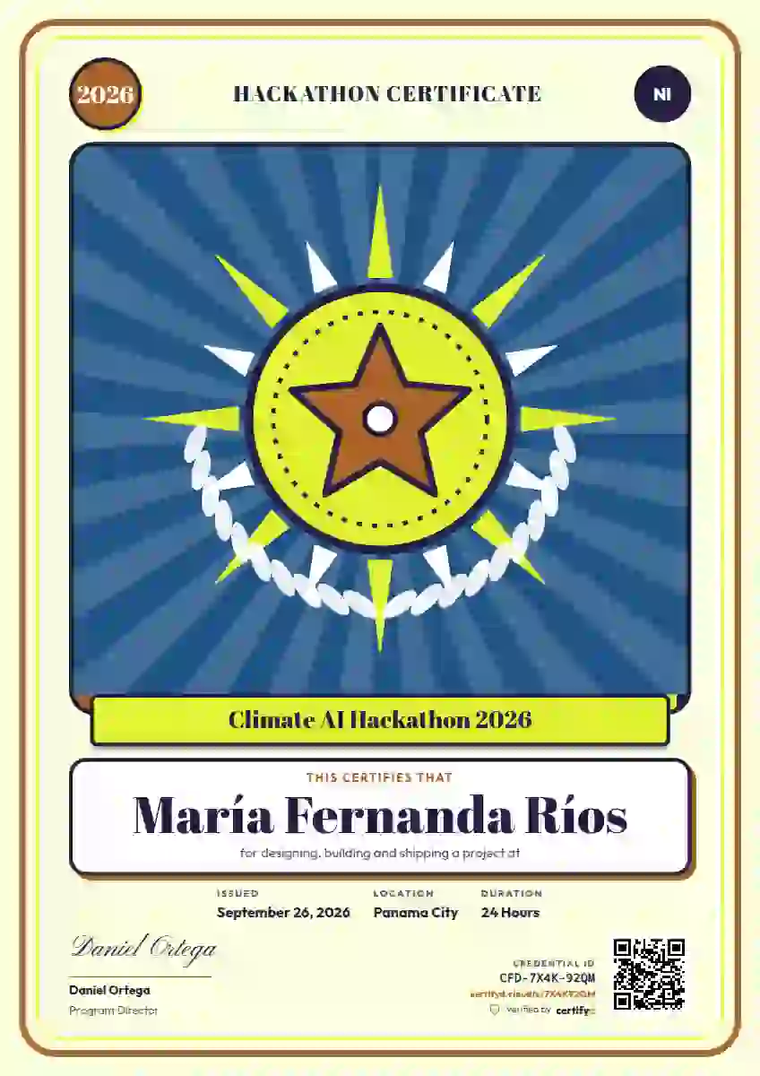 Loteria Card Tangerine hackathon certificate template
