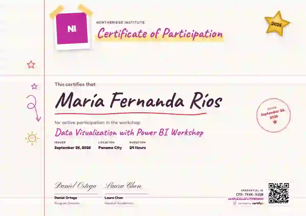 Notebook Page Magenta webinar and workshop certificate template