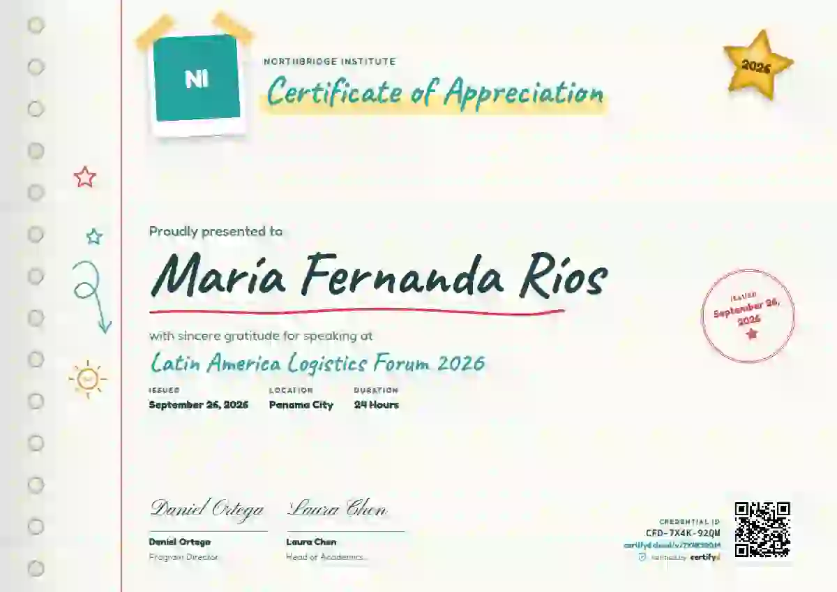 Notebook Page Lagoon conference speaker certificate template
