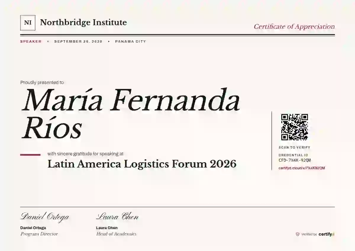 Plantilla de certificado Editorial Serif Magenta de ponente de conferencia