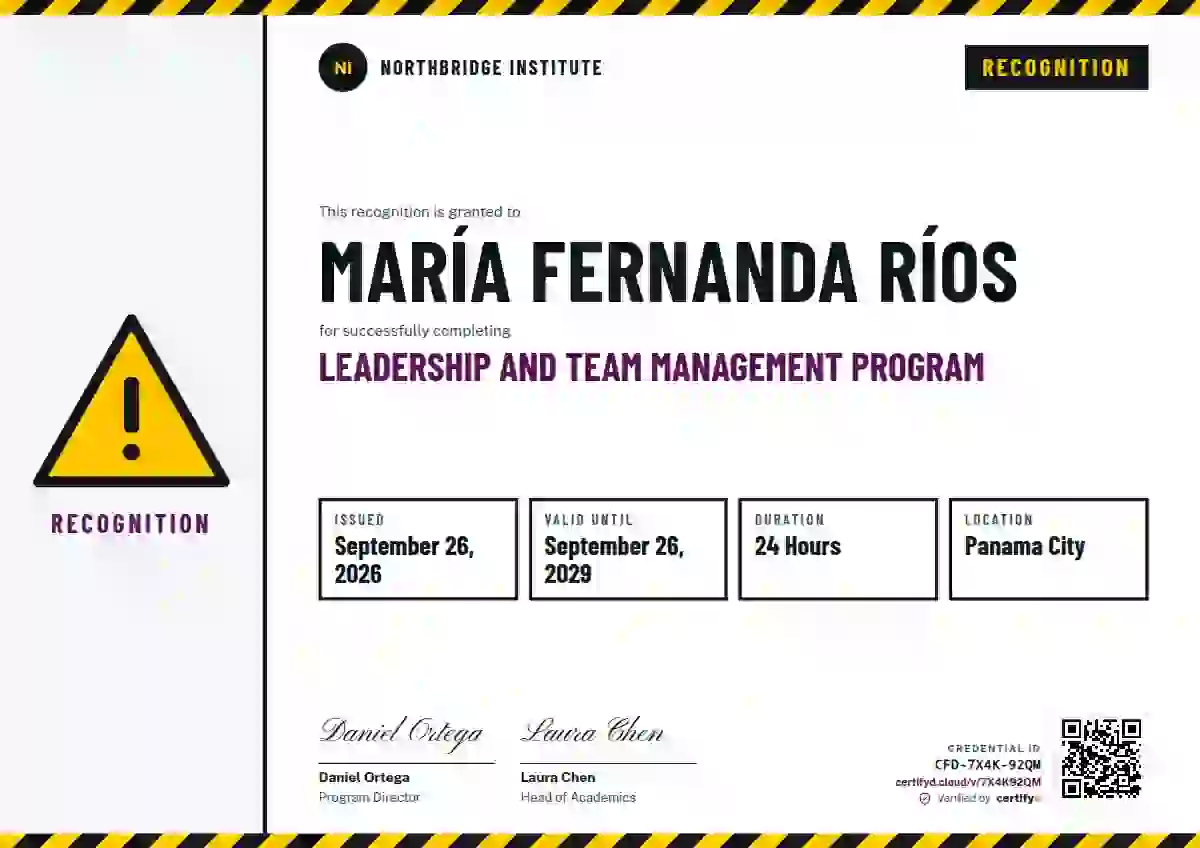 Plantilla de certificado Safety Card Fuchsia de latinoamérica