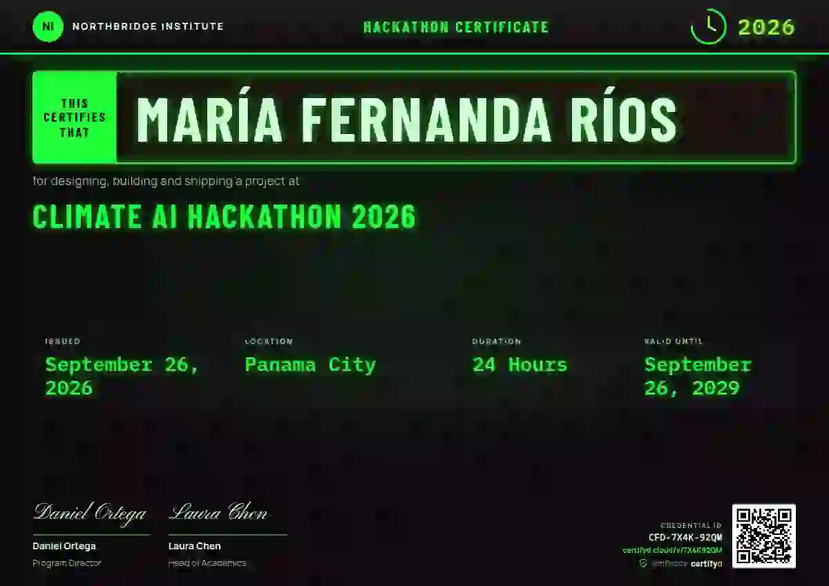 Scoreboard Meadow hackathon certificate template