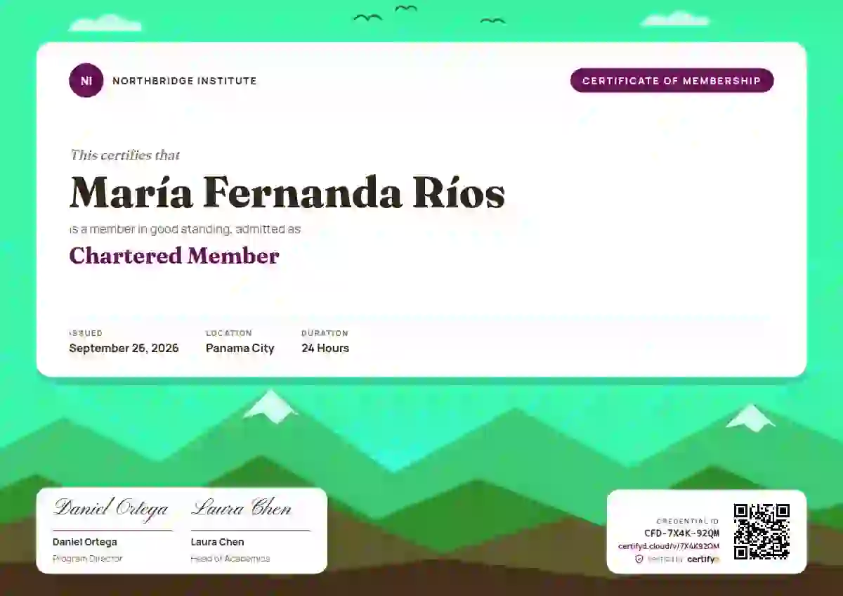 Sol Mural Magenta membership certificate template