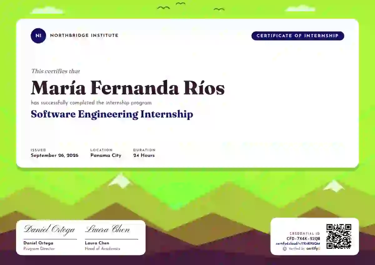 Sol Mural Ultramarine internship certificate template