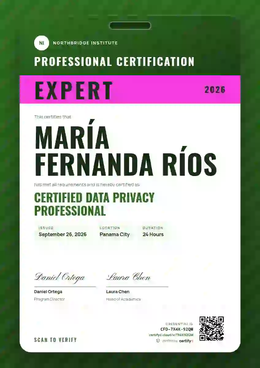 Plantilla de certificado Speaker Pass Fern de certificación profesional