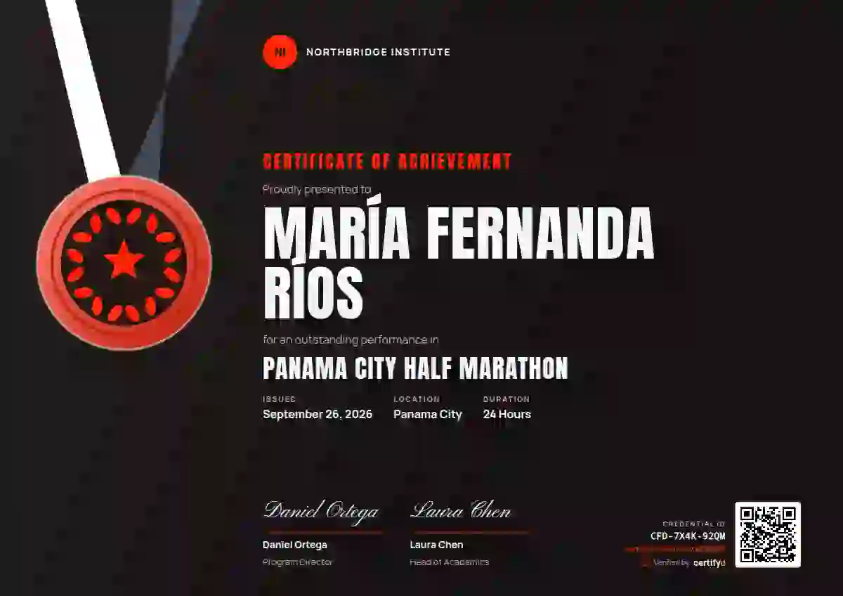 Plantilla de certificado Sports Medal Vermilion de deportes