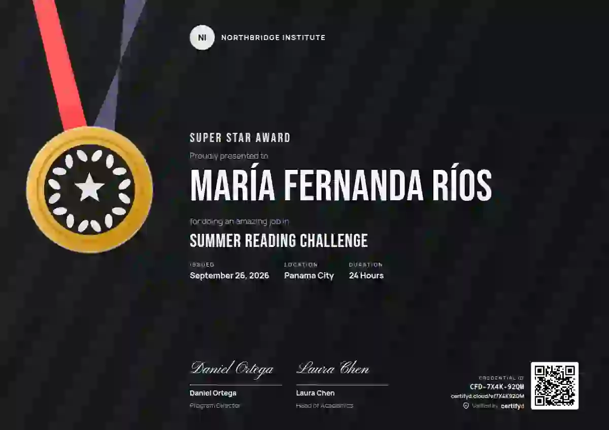 Plantilla de certificado Sports Medal Ultramarine de escuela y niños