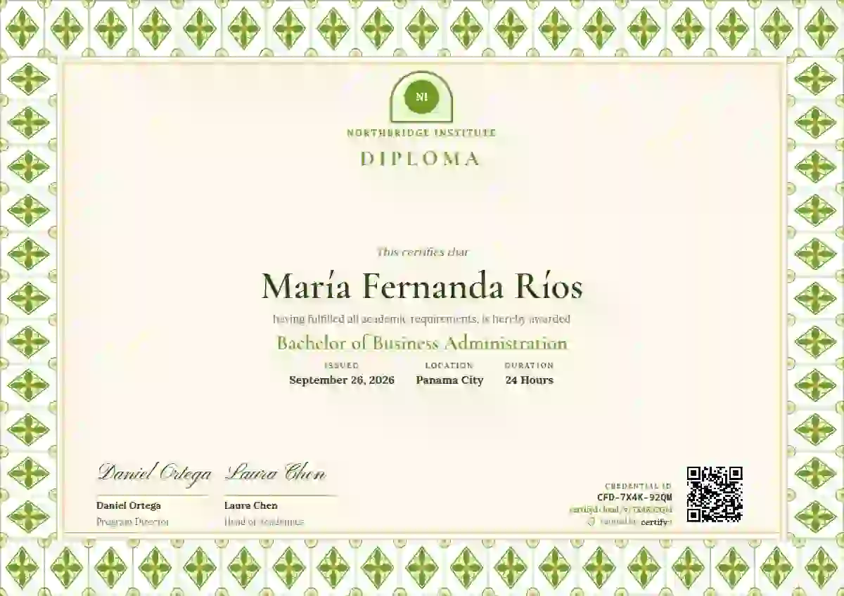 Talavera Frame Lime academic diploma certificate template
