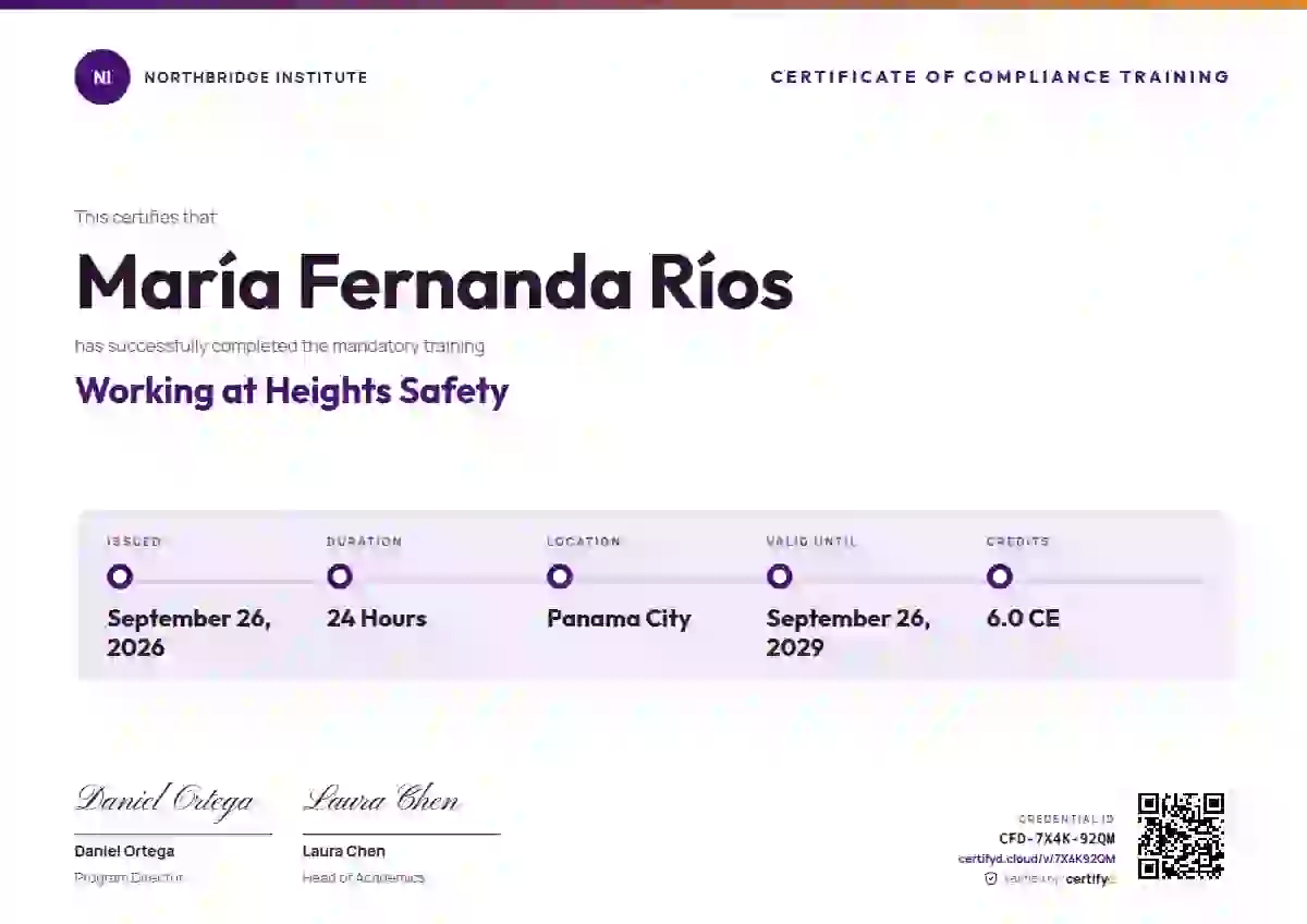Training Timeline Amethyst compliance and safety certificate template