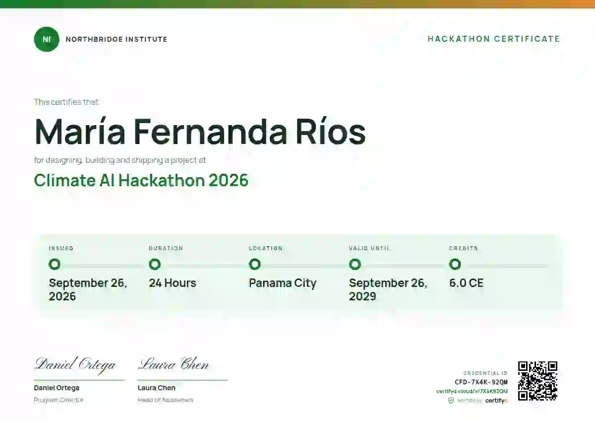Training Timeline Meadow hackathon certificate template