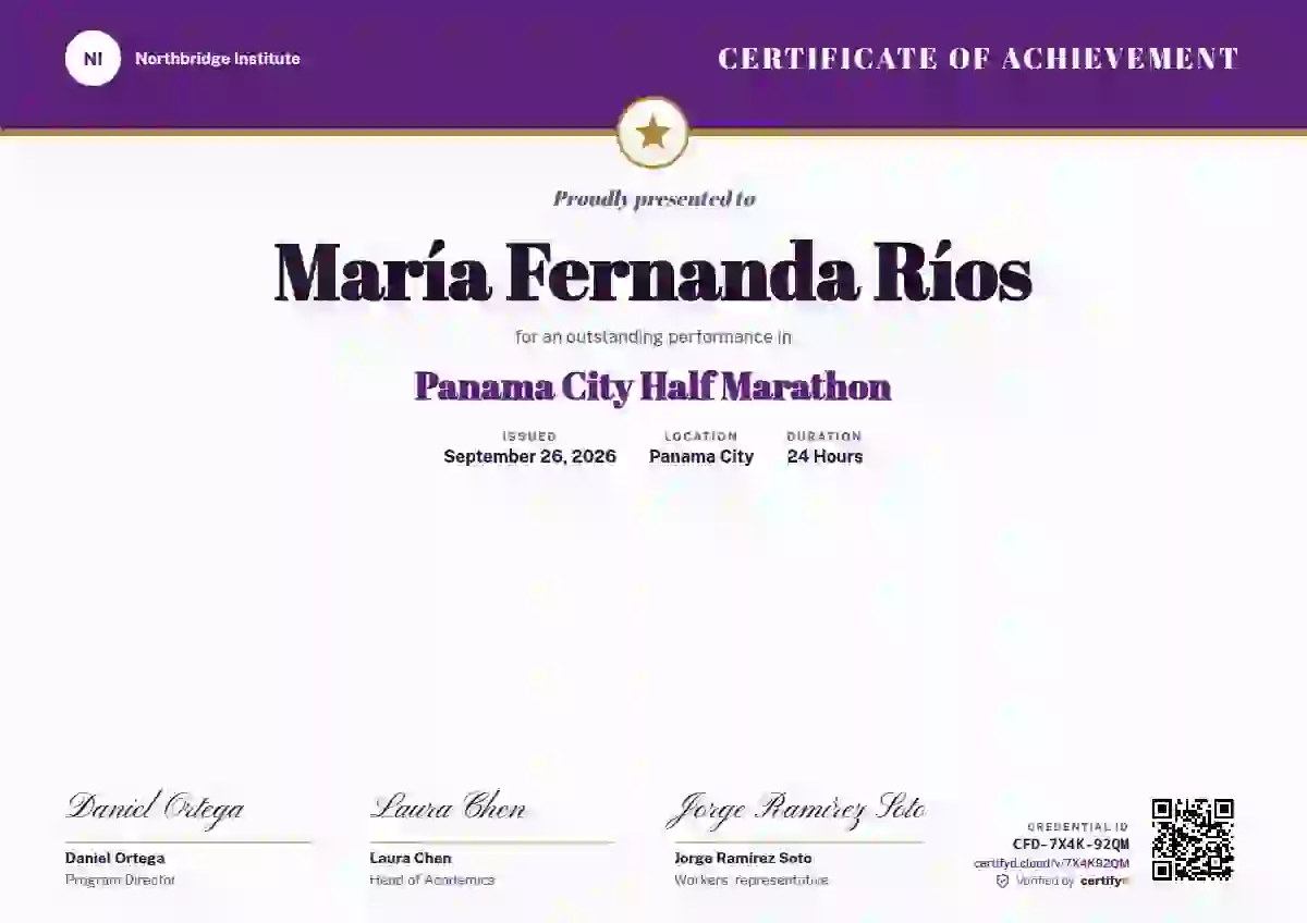 Plantilla de certificado Triple Signature Orchid de deportes