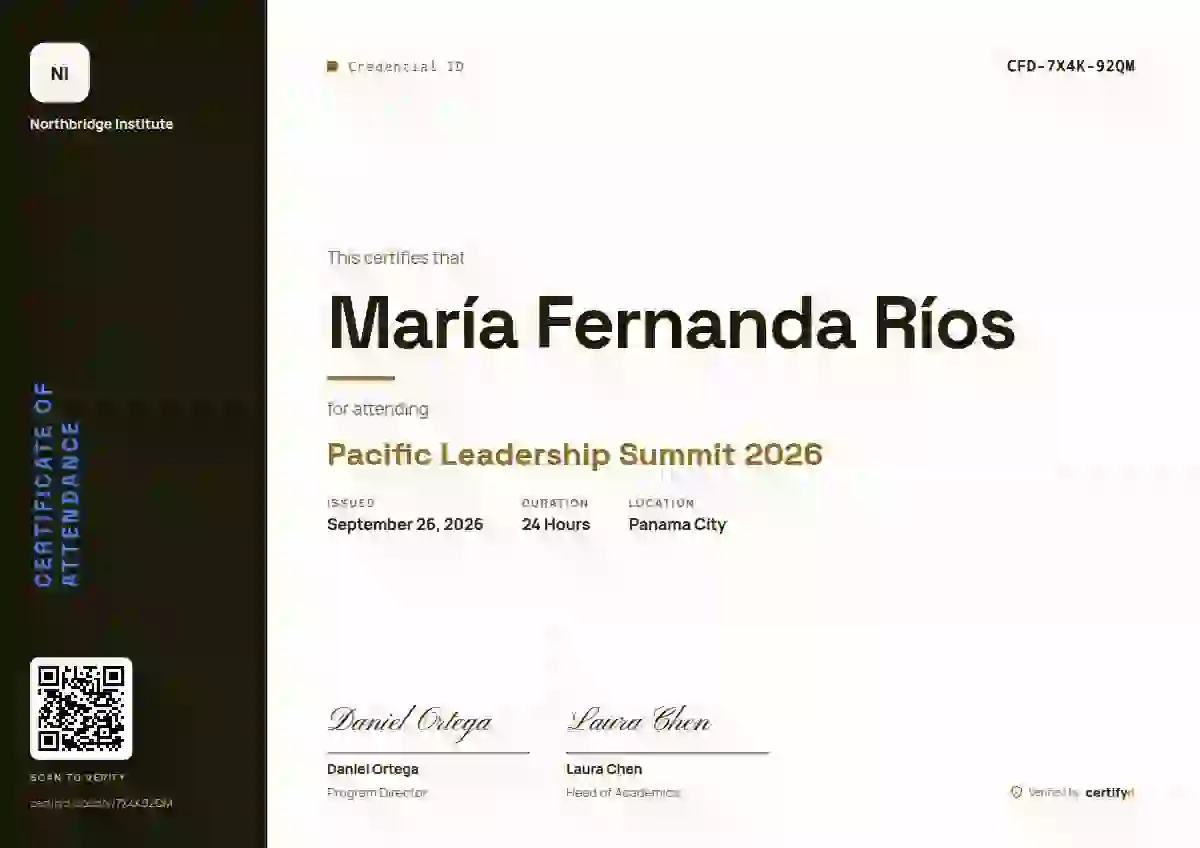 Vertical Sidebar Marigold event attendance certificate template