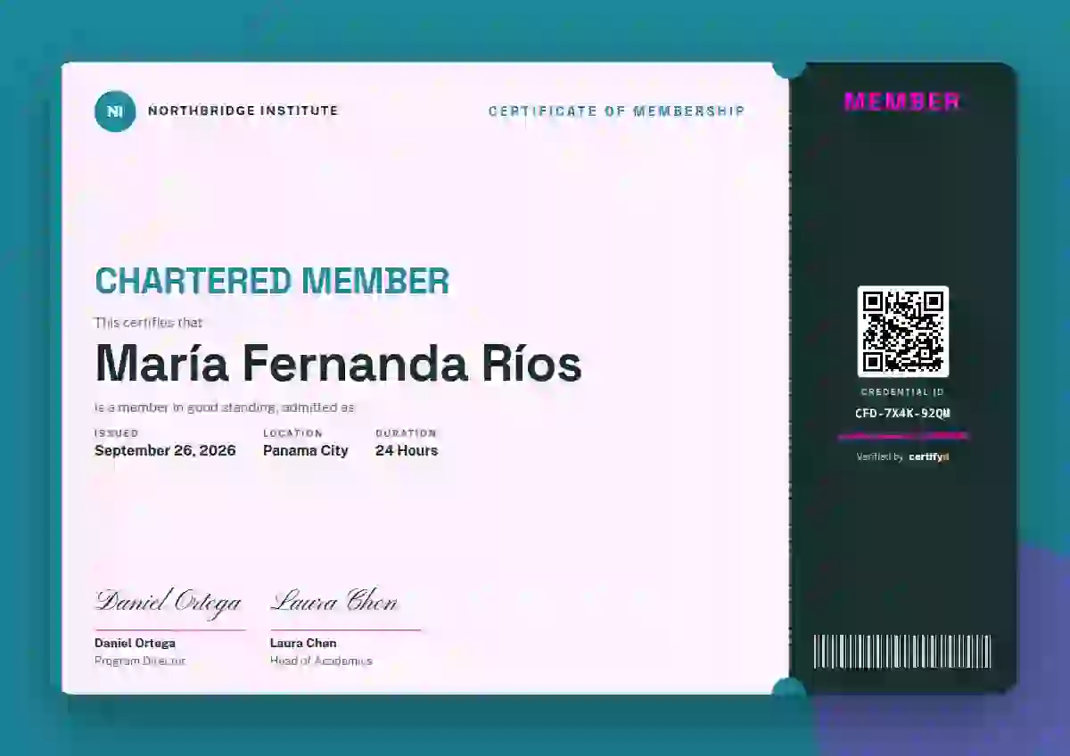 Workshop Ticket Cerulean membership certificate template