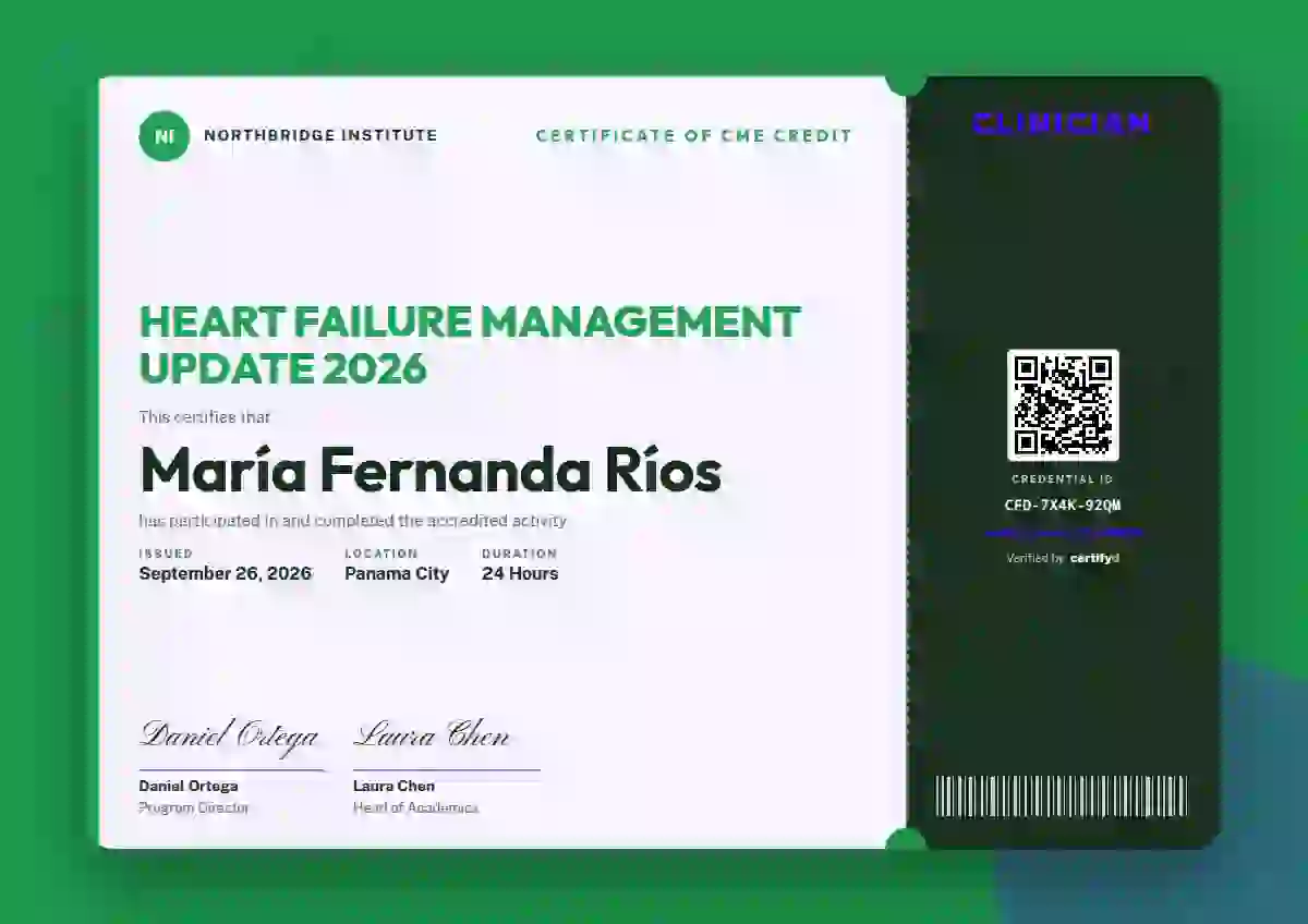 Plantilla de certificado Workshop Ticket Jade de salud y educación médica continua