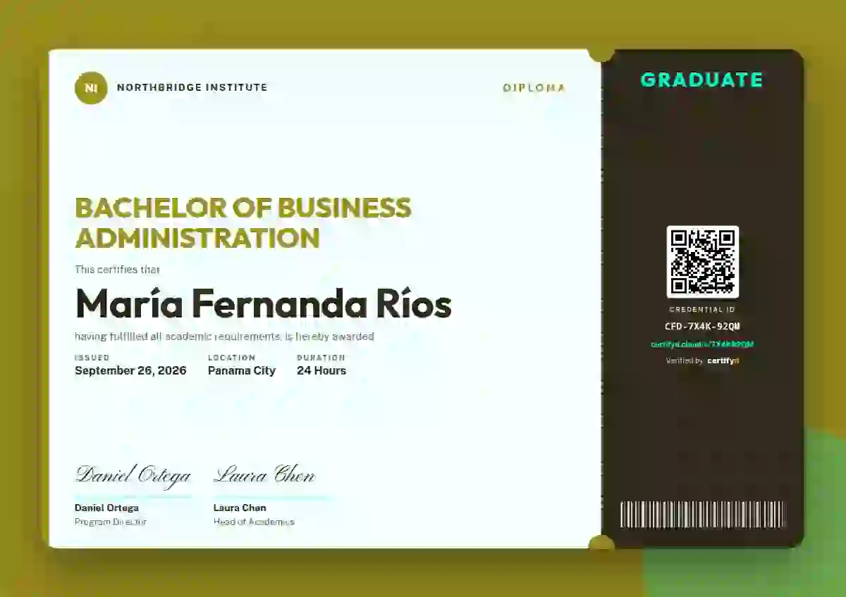 Workshop Ticket Marigold academic diploma certificate template
