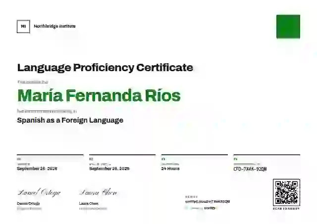 Swiss Grid Meadow Large Square language proficiency certificate template