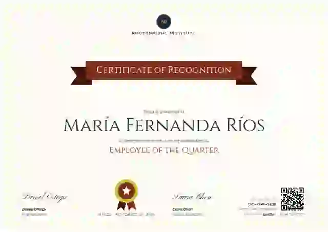 Ribbon Banner Vermilion Soft employee recognition certificate template