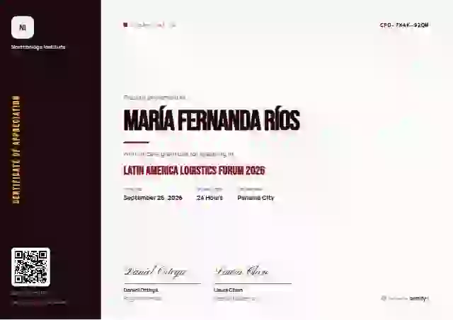 Vertical Sidebar Burgundy No Stripe conference speaker certificate template