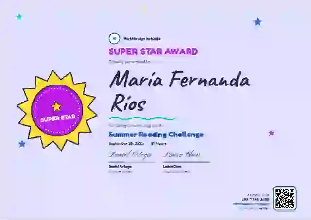 Kids Achievement Orchid No Wave school and kids certificate template