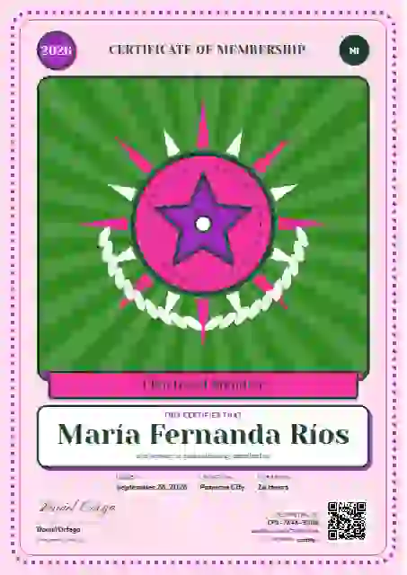 Loteria Card Orchid Dotted Frame membership certificate template