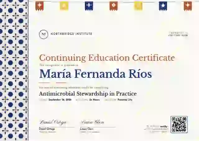 Latin Heritage Lapis Wide Band continuing education certificate template