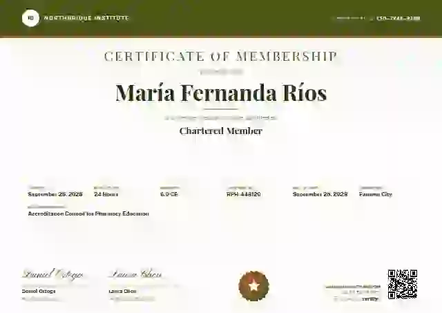 Diploma Subfields Lime Tall Band membership certificate template