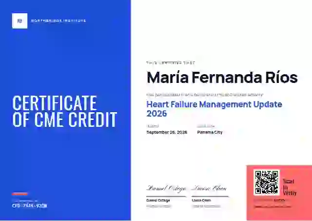 Color Block Cobalt No Year healthcare and cme certificate template