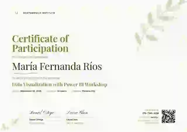 Botanical Lime Faint Leaves webinar and workshop certificate template