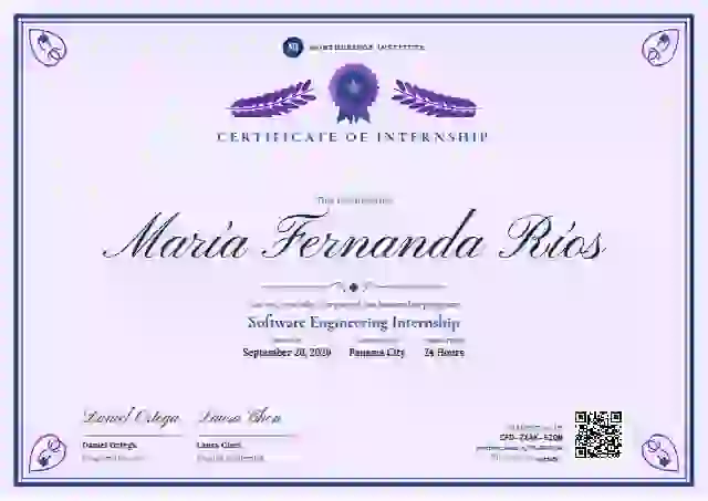 Diploma de Honor Azure Bold Frame internship certificate template